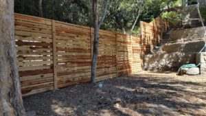 Custom Horizontal Wood Fence + Gates, Los Angeles 90043, built by WoodFenceExpert.com