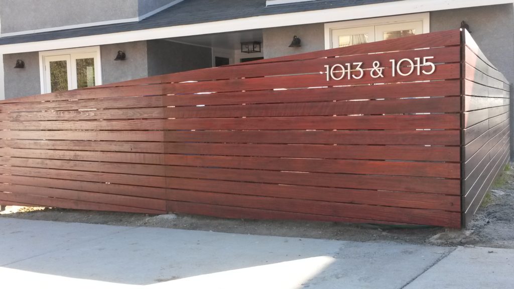 4' Tall Sloping Horizontal Front Yard Fence & Pedestrian Gate #2